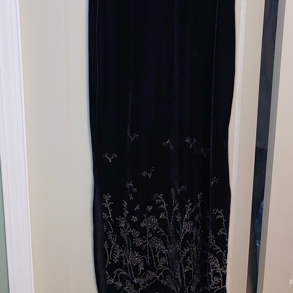 Vintage Black Velvet Maxi Dress